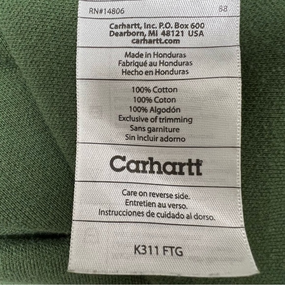 Carhartt Men Polo Shirt Men’s Medium Green Collared Spellout Logo Embroidered M - Picture 10 of 12
